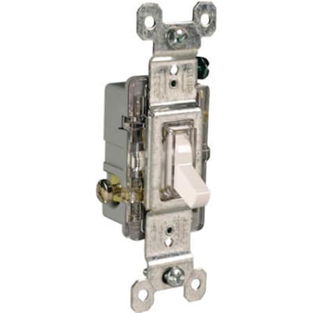 Yhior 660WSLGCC10 Grounded Illuminated Single Pole Toggle Switch, White YH136315